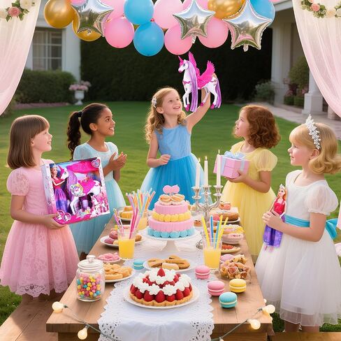 Baljinder Magic Unicorn & Princess Doll, Light-Up Unicorn Toys for Girls 3-6, Christmas Birthday Gifts for Kids Girls Aged 3 4 5 6 7 8 in Saudi Arabia