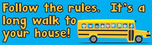 StickerTalk Follow The Rules Bus Driver Magnet, 10 inches by 3 inches in Saudi Arabia