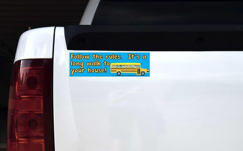 StickerTalk Follow The Rules Bus Driver Magnet, 10 inches by 3 inches in Saudi Arabia