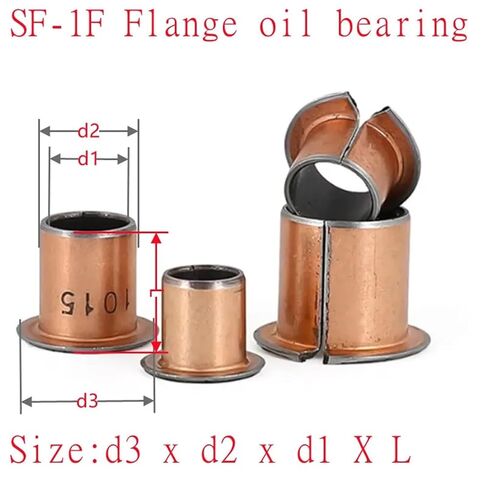 SF-1F Self-Lubricating Flanged Bushing Sleeve, Copper Bronze, 10 Pack, Industrial Machinery Bearing for Automotive Applications (15-10x8x6 10pcs) in Saudi Arabia