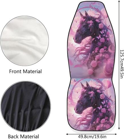 Black Brown Horse Print Car Seat Covers Full Set, 2 PCS Auto Front Seat Covers Universal Truck Seat Protector Automobile Interior Decorate Accessories for Women Men, White in Kuwait