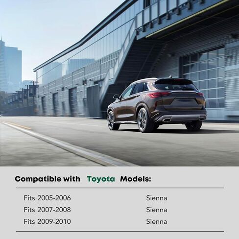 YHTAUTO 5.5" خطوات جانبية لألواح الجري متوافقة مع Toyota Sienna 2005-2010، مسحوق ألومنيوم أسود، مع شريط مطاطي طويل، قضبان جانبية للكابينة ملحقات خارجية للطرق الوعرة، مجموعة من 2 in Kuwait