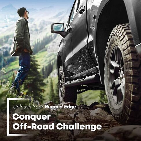 YHTAUTO 5.5" خطوات جانبية لألواح الجري متوافقة مع Toyota Sienna 2005-2010، مسحوق ألومنيوم أسود، مع شريط مطاطي طويل، قضبان جانبية للكابينة ملحقات خارجية للطرق الوعرة، مجموعة من 2 in Kuwait