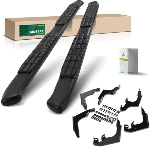 YHTAUTO 4.25" Running Boards Side Step Bars Compatible with Ford Ranger 2019-2026, Crew/Super Crew Cab, Textured Black Steel, Truck Side Step Rails Off Road Exterior Accessories in Saudi Arabia