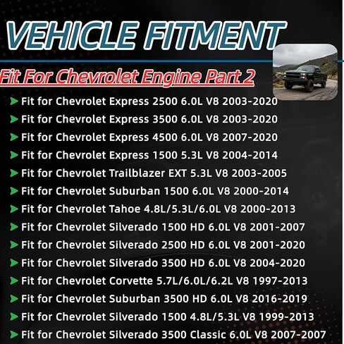 5.3 مجموعة حشية وعاء زيت المحرك متوافقة مع بويك لاكروس جي إم سي سييرا 1500/2500/3500 تشيفي أفالانش إكسبريس/1500/2500/3500 كاديلاك CTS بونتياك 4.8L 5.3L 5.7L 6.0L 1999-2019 12612350 OS30693R in Kuwait