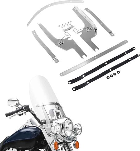 XMT-MOTO Windshield Windscreen Bracket Kit Fit for Harley Davidson 1994-later Road King Models 04-07 FLHRS and 17-Later FLHRXS Models in Saudi Arabia