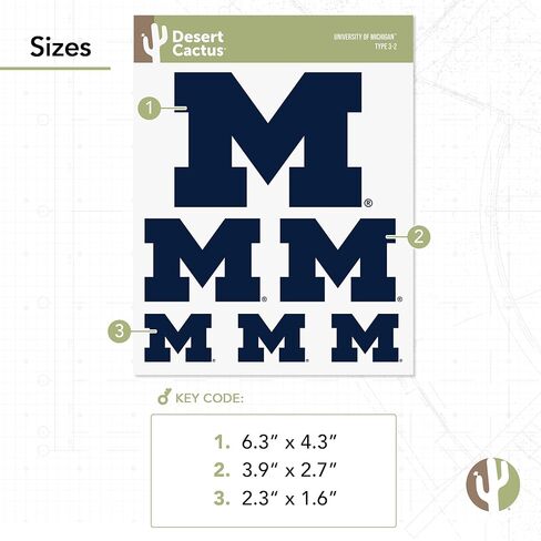 ملصق جامعة صبار الصحراء ميشيغان ولفرينز UM U of M ملصقات شارات الفينيل زجاجة مياه للكمبيوتر المحمول سجل قصاصات السيارة T3 (النوع 3-6) in Saudi Arabia