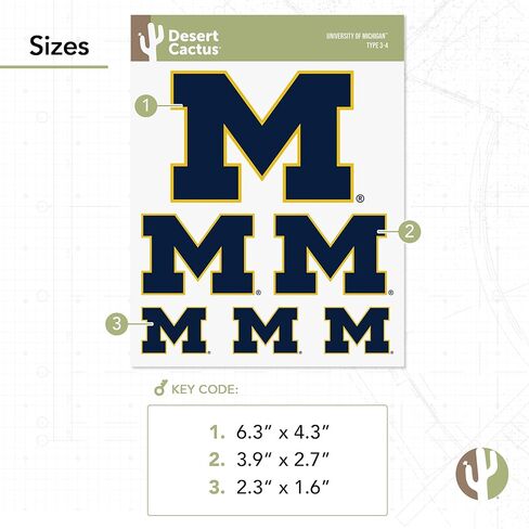 ملصق جامعة صبار الصحراء ميشيغان ولفرينز UM U of M ملصقات شارات الفينيل زجاجة مياه للكمبيوتر المحمول سجل قصاصات السيارة T3 (النوع 3-6) in Saudi Arabia