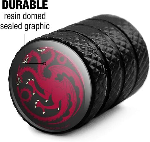GRAPHICS & MORE Game of Thrones Targaryen Sigil Tire Rim Wheel Aluminum Valve Stem Caps in Saudi Arabia