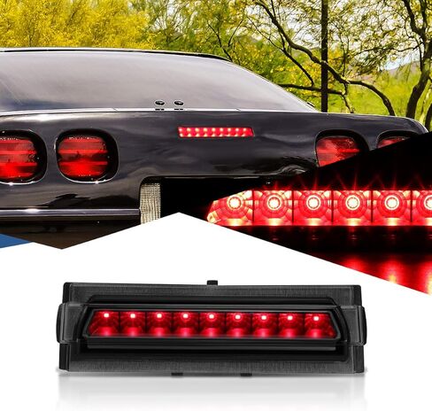 مصباح إيقاف ضوء الفرامل LED العالي الكامل من Auto Dynasty في المركز الثالث متوافق مع Chevy Corvette C4 الجيل الرابع 1991-1996، عدسات مدخنة بغطاء أسود in Kuwait