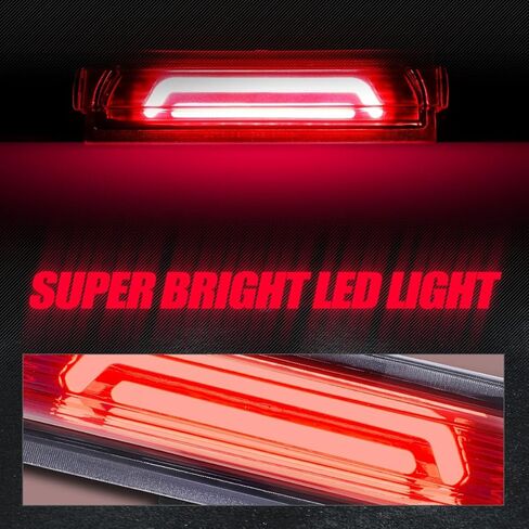 Auto Dynasty Full LED High Mount Centre 3rd Third Tail Brake Light Stop Lamp Compatible with Chevy Corvette C4 4th Gen 1991-1996, Black Housing Smoked Lens in Saudi Arabia