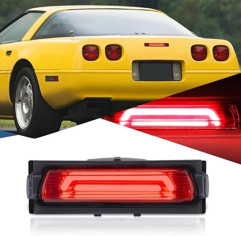 مصباح إيقاف ضوء الفرامل LED العالي الكامل من Auto Dynasty في المركز الثالث متوافق مع Chevy Corvette C4 الجيل الرابع 1991-1996، عدسات مدخنة بغطاء أسود in Kuwait