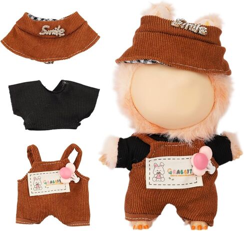Clothes for Labubu, Cute Outfit for 17cm Labubu Doll,Clothes Set for Toys, Premium Doll Onesie ，Premium Fashion Cute Outfit for Dress Up, Play & Collector Display (Black Luxury Skirt) in Saudi Arabia