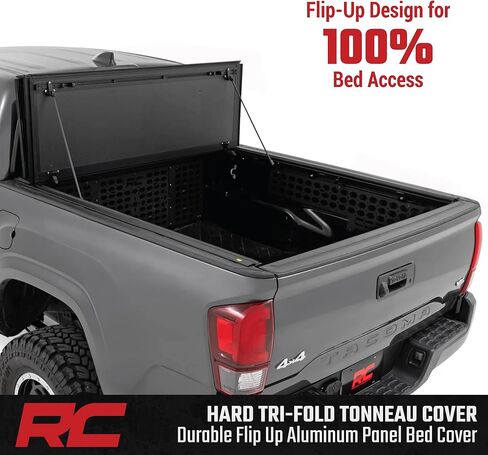 غطاء سرير شاحنة قابل للطي من Rough Country، أغطية تونيو للشاحنة الصلبة لسيارة Toyota Tacoma (2016-2023) - غطاء سرير Toyota Tacoma مقاس 5 بوصات، غطاء سرير Tacoma - 49420500 in Saudi Arabia