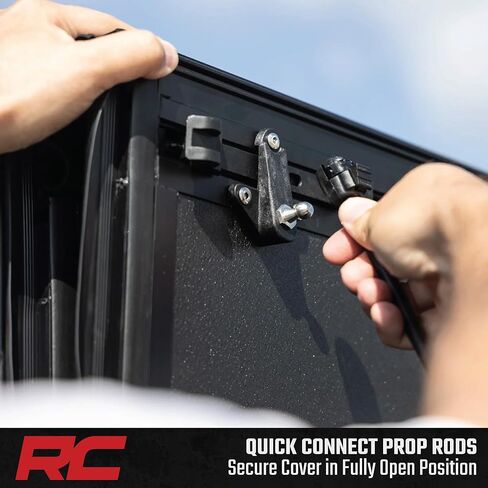 غطاء سرير شاحنة قابل للطي من Rough Country، أغطية تونيو للشاحنة الصلبة لسيارة Toyota Tacoma (2016-2023) - غطاء سرير Toyota Tacoma مقاس 5 بوصات، غطاء سرير Tacoma - 49420500 in Saudi Arabia