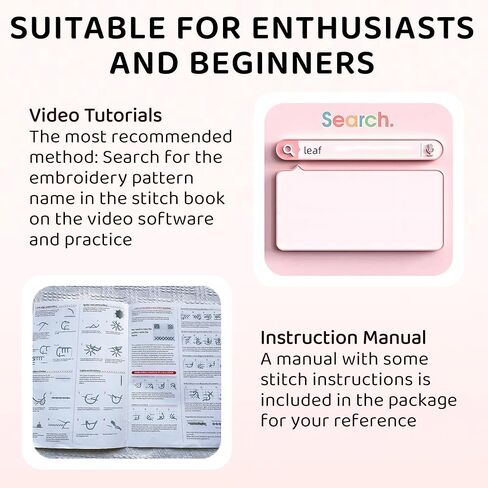 كتاب خياطة KANBO DIY مع مجموعة الخياطة، كتاب الخياطة اليدوية كتب غرز التطريز المحمولة، 16 صفحة كتب تطريز للغرز للمتحمسين والمبتدئين البالغين (106 غرز رائعة) in Kuwait