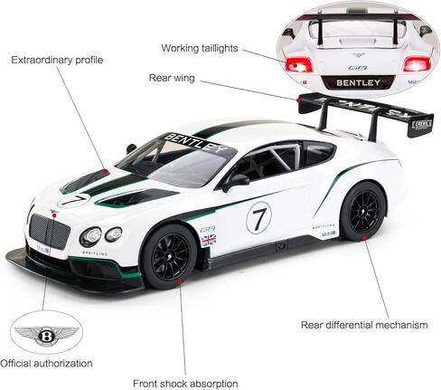 سيارات RASTAR RC 1/14 بنتلي كونتيننتال GT3 نموذج لعبة سيارات سباق بنتلي سيارة تحكم عن بعد للأطفال والكبار، 2.4 جيجا in Saudi Arabia