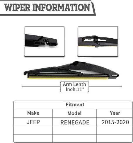 (Set of 2) HDOEE Replacement For Chevrolet Chevy Spark 2016-2022,Rear Wiper Blade Kit Set,Rear Wiper Accessories Parts,Wiper Blade for Back Windshield Window,OE:95391371 in Kuwait