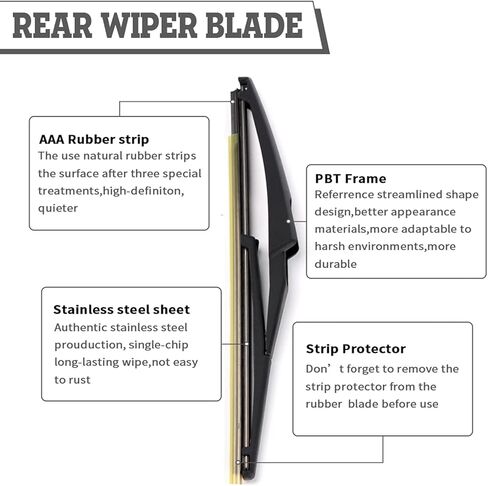 (Set of 2) HDOEE Replacement For Chevrolet Chevy Spark 2016-2022,Rear Wiper Blade Kit Set,Rear Wiper Accessories Parts,Wiper Blade for Back Windshield Window,OE:95391371 in Kuwait