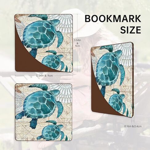 2 Pack Sea Turtle Leather Book Corner Bookmark, Durable Handmade Reading Accessories - Gifts for Readers, Women, Men, Teachers, Students in Saudi Arabia