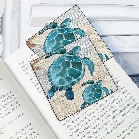 2 Pack Sea Turtle Leather Book Corner Bookmark, Durable Handmade Reading Accessories - Gifts for Readers, Women, Men, Teachers, Students in Saudi Arabia