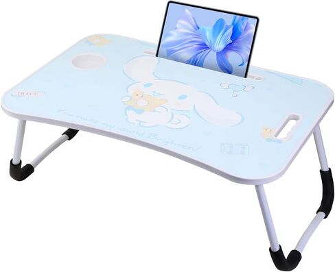 مكتب كمبيوتر محمول قابل للطي Kawaii سرير مكتب طاولة لطيف قابلة للطي صينية الإفطار المحمولة اللفة الدائمة مكتب دفتر حامل حامل القراءة للسرير / الأريكة / الأريكة / الأرضية (أزرق) in Saudi Arabia