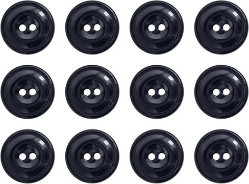 2 Hole Uniform Buttons Industrial Strength Rugged Heavy Duty 19mm 30L for Factory Manufacturing Automotive Chef Kitchen Coveralls, Heat Resistant Non Porous Melamine Size 0.75 Inch, Black, 12pc in Saudi Arabia