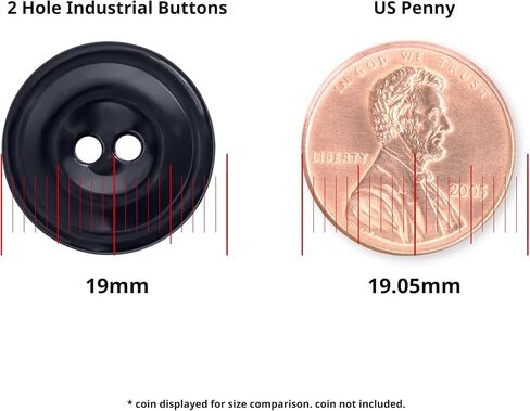 2 Hole Uniform Buttons Industrial Strength Rugged Heavy Duty 19mm 30L for Factory Manufacturing Automotive Chef Kitchen Coveralls, Heat Resistant Non Porous Melamine Size 0.75 Inch, Black, 12pc in Saudi Arabia