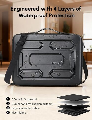DOMISO 14 inch Laptop Sleeve Shoulder Bag Shockproof Waterproof Computer Bag EVA Protective Carrying Case Handbag for 14" ThinkPad E480/Yoga 920/13.5" Microsoft Surface Book/HP Pavilion 14 Stream 14 in Kuwait