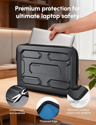 DOMISO 14 inch Laptop Sleeve Shoulder Bag Shockproof Waterproof Computer Bag EVA Protective Carrying Case Handbag for 14" ThinkPad E480/Yoga 920/13.5" Microsoft Surface Book/HP Pavilion 14 Stream 14 in Kuwait