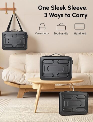 DOMISO 14 inch Laptop Sleeve Shoulder Bag Shockproof Waterproof Computer Bag EVA Protective Carrying Case Handbag for 14" ThinkPad E480/Yoga 920/13.5" Microsoft Surface Book/HP Pavilion 14 Stream 14 in Kuwait