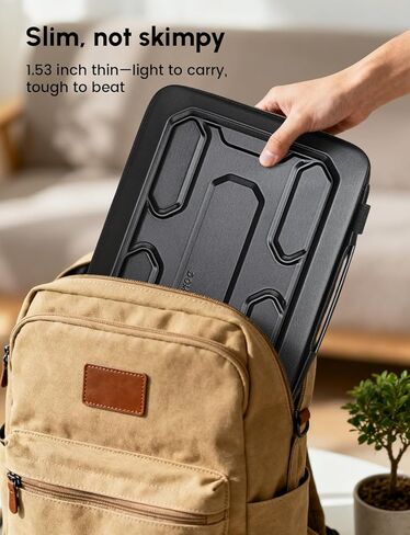 DOMISO 14 inch Laptop Sleeve Shoulder Bag Shockproof Waterproof Computer Bag EVA Protective Carrying Case Handbag for 14" ThinkPad E480/Yoga 920/13.5" Microsoft Surface Book/HP Pavilion 14 Stream 14 in Kuwait