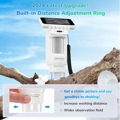 LM013 Microscope for Kids Adults, 2.8" Portable Handheld Microscope with LCD Screen, Pocket Microscope Kit for Kids 8-12, USB Coin Magnifier Microscope for Adults, 8 LED, Microscope Slides in Saudi Arabia