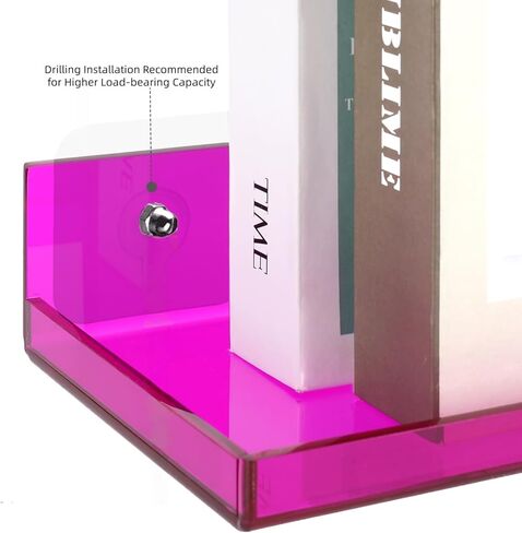 Floating Shelves for Wall Bedroom Bathroom Kitchen Plants Acrylic Floating Shelf 16.5X5.5'' Heavy Duty Adhesive No Drill, Pack of 2, Neon Green in Saudi Arabia