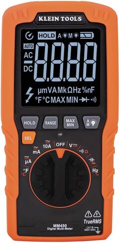 Klein Tools ET270 Auto-Ranging Digital Multi-Tester, AC/DC, Resistance, Continuity, GFCI Receptacle Tester with Test Leads and Receptacle Cord in Kuwait