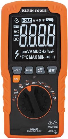 Klein Tools ET270 Auto-Ranging Digital Multi-Tester, AC/DC, Resistance, Continuity, GFCI Receptacle Tester with Test Leads and Receptacle Cord in Kuwait