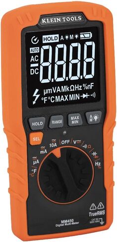 Klein Tools ET270 Auto-Ranging Digital Multi-Tester, AC/DC, Resistance, Continuity, GFCI Receptacle Tester with Test Leads and Receptacle Cord in Kuwait