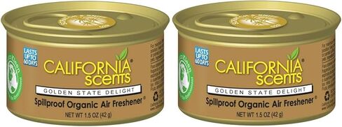 California Scents Spillproof Organic Air Fresheners, 1.5 Ounce Can, (2 Packs, Golden State Delight) in Saudi Arabia