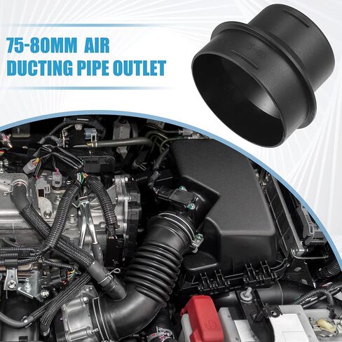 Car Air Ducting Connector Straight Air Heater Duct Joiner Connector Pipe 80mm to 75mm Black in Saudi Arabia