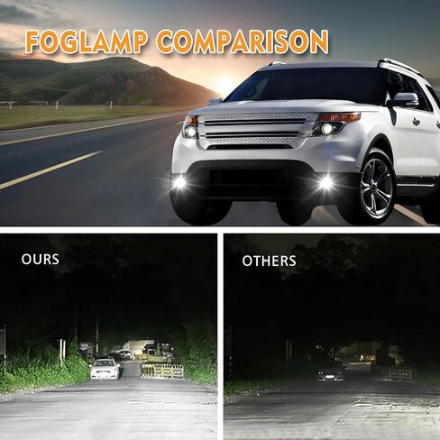 Professional Fog Light Assembly, Clear Waterproof Front Lights Fit Compatible with 2013 2014 2015 Ford Explorer H11 12V 55W Bulbs DOT Approved in Saudi Arabia