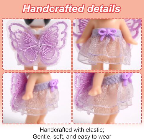 8 Sets 3 Inch Collector Clothes with Tops & Skirts Doll Accessories for Decoration and Display (Pink, Purple, Yellow, Red) in Saudi Arabia