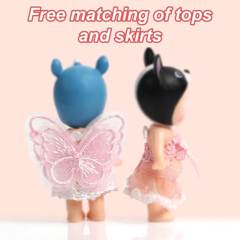 8 Sets 3 Inch Collector Clothes with Tops & Skirts Doll Accessories for Decoration and Display (Pink, Purple, Yellow, Red) in Saudi Arabia