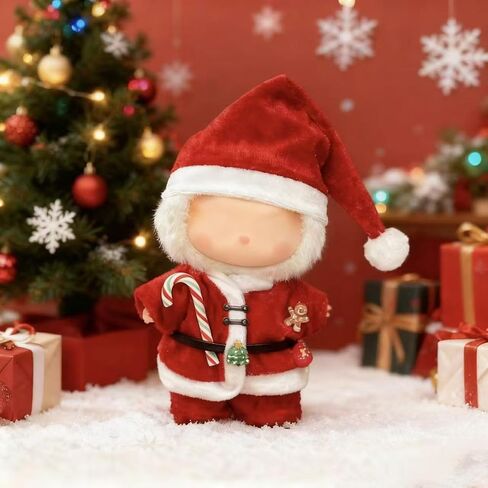 ملابس لدمية LABUBU مقاس 17 سم (بدون دمية)، ملابس لـ LABUBU، مجموعة فستان ودبابيس شعر لملابس LABUBU، إكسسوارات ملابس الدمى الأنيقة الرائعة للأولاد والبنات (عيد الميلاد 1، لـ 17 سم) in Kuwait