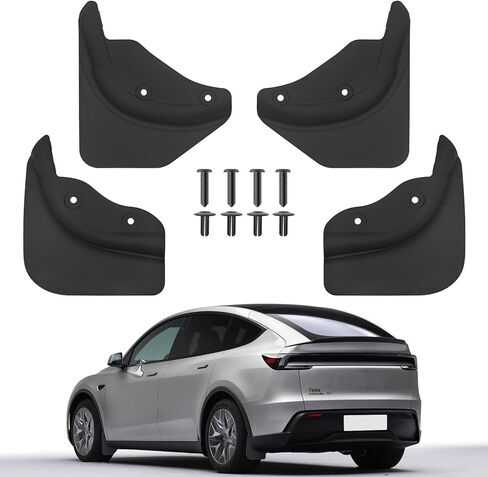 Mud Flaps for Tesla Model Y Juniper 2025-2026 No-Drill Mud Guards Splash Guards Flexible TPE PP Mudflaps Wheel & Tire Protection, Easy Installation Front & Rear Set 4Pcs in Saudi Arabia
