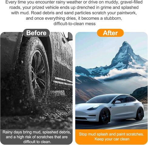 Mud Flaps for Tesla Model Y Juniper 2025-2026 No-Drill Mud Guards Splash Guards Flexible TPE PP Mudflaps Wheel & Tire Protection, Easy Installation Front & Rear Set 4Pcs in Saudi Arabia