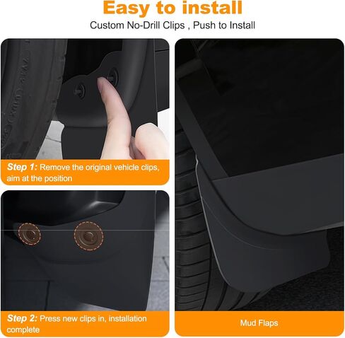 Mud Flaps for Tesla Model Y Juniper 2025-2026 No-Drill Mud Guards Splash Guards Flexible TPE PP Mudflaps Wheel & Tire Protection, Easy Installation Front & Rear Set 4Pcs in Saudi Arabia