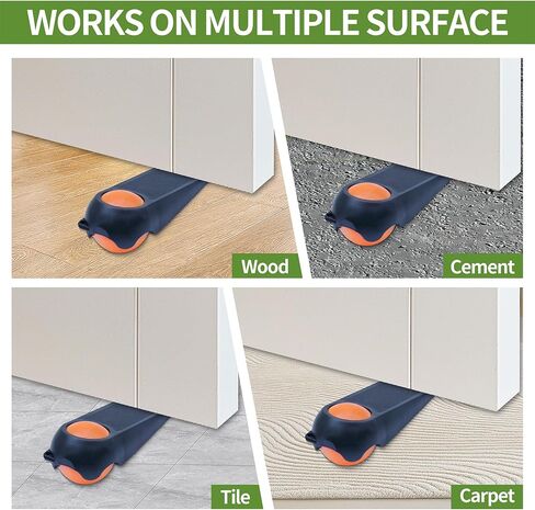 سدادات باب لأسفل الباب، سدادات مطاطية للأبواب، حاملات أبواب لجميع أنواع الأسطح، عبوتان من سدادات أبواب الكرة السحرية، 5 بوصات، أسود وبرتقالي in Kuwait
