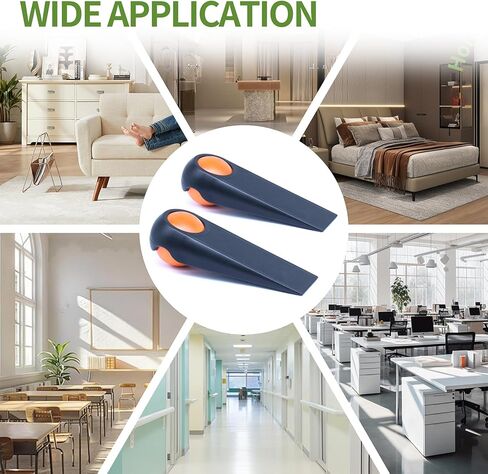 سدادات باب لأسفل الباب، سدادات مطاطية للأبواب، حاملات أبواب لجميع أنواع الأسطح، عبوتان من سدادات أبواب الكرة السحرية، 5 بوصات، أسود وبرتقالي in Kuwait