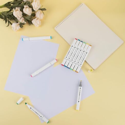 علامات الكحول 60 لونًا مع قاعدة ذات أطراف مزدوجة إزميل وعلامات فنية دائمة دقيقة لكتب التلوين للكبار رسم الرسوم التوضيحية للرسوم المتحركة in Kuwait