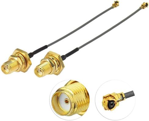 Superbat 3" Cable Mini PCI to SMA Female Low Loss Coaxial Cable for Wireless Routers Mini PCIe Cards Network Extension Bulkhead Pigtail PCI WiFi WAN Repeater 2-Pack in Kuwait